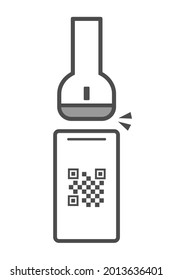 QR-Code-Zahlung, eine Art Smartphone-Zahlung. Eine im asiatischen Raum übliche Zahlungsmethode. Vektorgrafik.