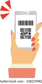 QR code payment vector illustration. 
Online payment. smartphone.