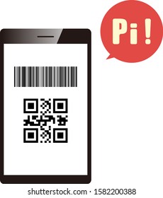QR code payment vector illustration. 
Online payment. smartphone.
