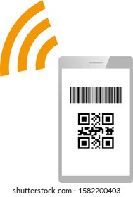 QR code payment vector illustration. 
Online payment. smartphone.