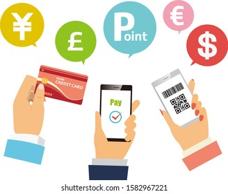 QR code payment vector illustration. 
Online payment. smartphone.