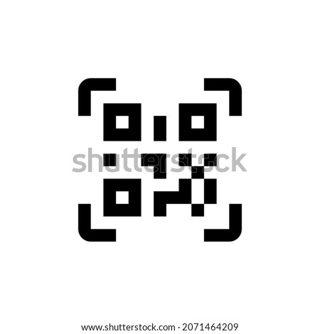 QR code. QR-code pictogram. Icon for scanning or reading a QRcode. Isolated vector icon on white background.