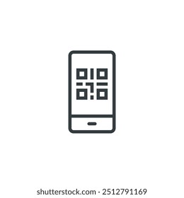 Qr code qrcode smartphone ícone de telefone celular, ilustração vetorial