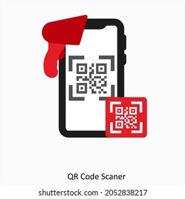 QR Code Reader Icon Concept 
