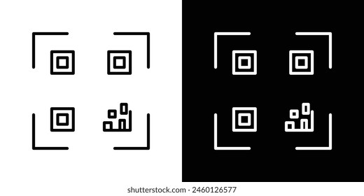 QR Code Reader Icon Set. Vector symbol for scanning QR codes.