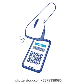 QR code reading SHOTLISTbanking,vector illustration.
Using QR code reader app