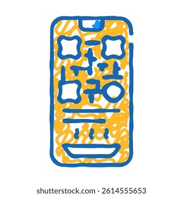 qr code to receive food in canteen doodle icon sketch vector. qr code to receive food in canteen sign. isolated symbol illustration