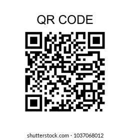 QR code sample icon isolated on white background, vector illustration