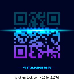 QR code of the sample to scan a smartphone. modern scan design. concept of technology and sales. vector illustratio