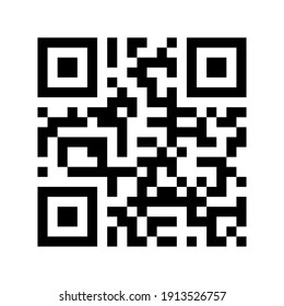 QR-Codebeispiel für Smartphone-Scan einzeln auf weißem Hintergrund. Vektorgrafik.