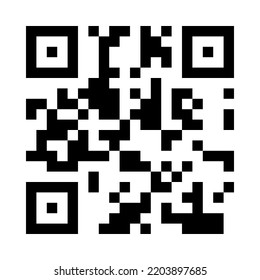 QR code. Sample vector QR code for scanning isolated on white background