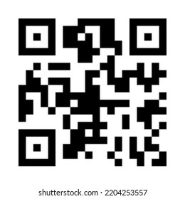 QR code. Sample vector QR code for scanning isolated on white background
