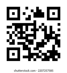 QR code. Sample vector QR code for scanning isolated on white background