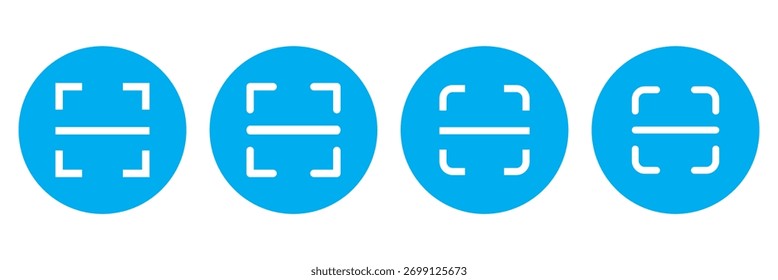 QR code scan, Barcode Scan and Face Recognition icon set. Mobile Scan vector icons. Scanning of Codes and Objects. Check Code icons. Editable stroke. Vector illustration.