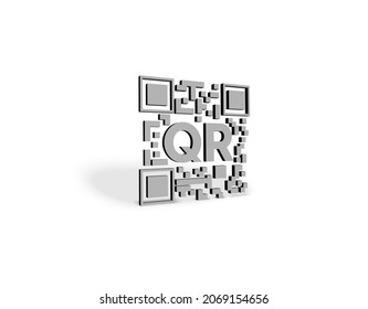 QR code to scan, barcode icon isolated. 3D, logo barcode