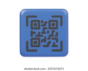  Qr code scan icon 3d render illustration
