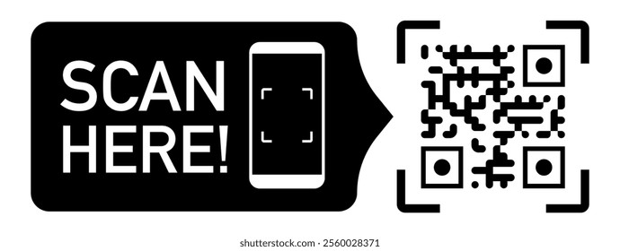 QR code scan icon black color