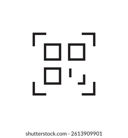 QR code scan icon editable outline stroke vector eps
