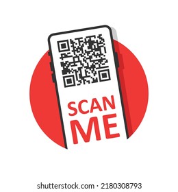 QR code scan icon in flat style. Mobile phone scanning vector illustration on isolated background. Barcode reader sign business concept.