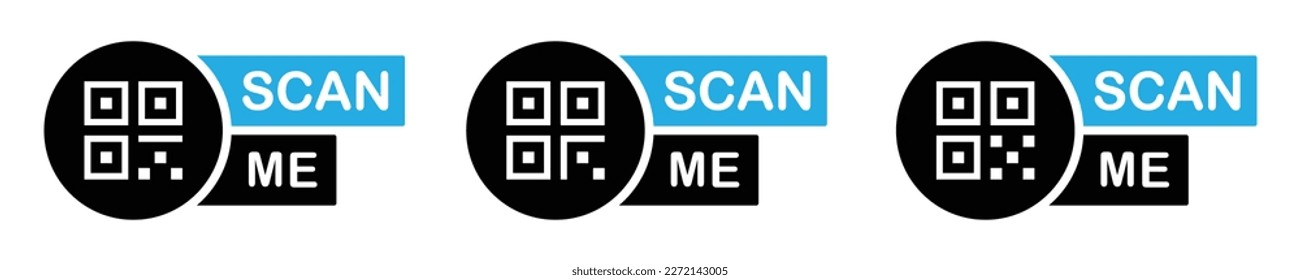 QR code scan icon. Scan me barcode icon, vector illustration