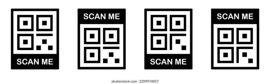 QR-Code-Scan-Symbol. Strichcode-Symbol scannen, Vektorgrafik