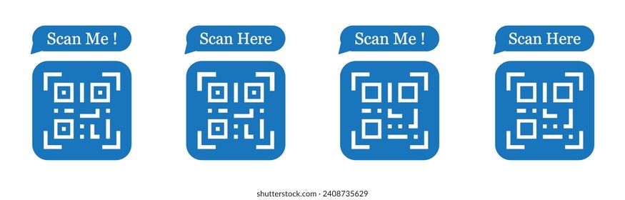 Qr code scan icon. Scan me icon, vector illustration