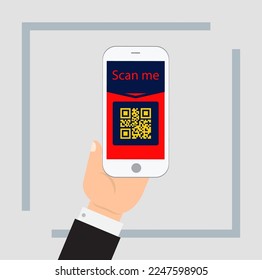 QR code scan icon on a gray background. 