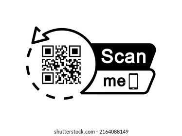 QR code scan icon set. QR code scan for smartphone. Scan me frame for mobile app, payment and identification. Vector illustration.