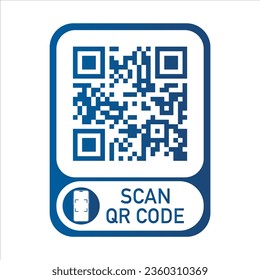 QR code scan icon set for mobile apps and payments. QR code scan for smartphone. Qr code Template scan here QR code for smart phone. Vector illustration.