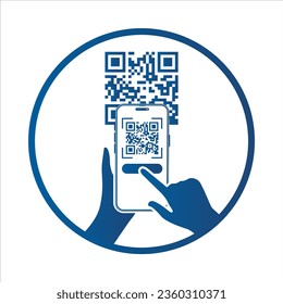 QR code scan icon set for mobile apps and payments. QR code scan for smartphone. Qr code Template scan here QR code for smart phone. Vector illustration.