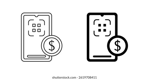 qr code scan icon set, payment symbol. modern design isolated on white background