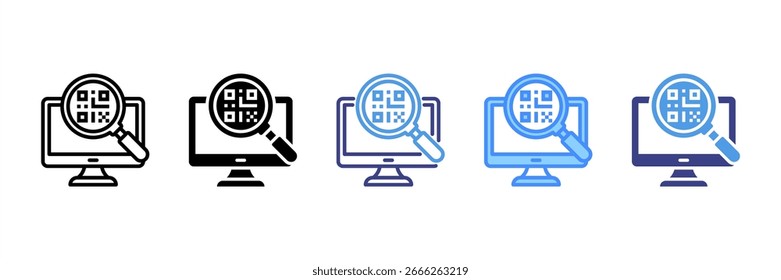 Qr Code Scan icon set multiple style collection