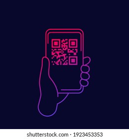 QR code scan icon with smart phone