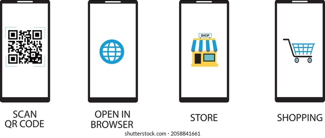 QR code scan icon with smartphone, scan me Qr code for payment, Vector illustration.