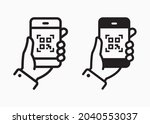 QR code scan icon. Vector illustration isolated on white.