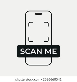 QR Code Scan Label, Scan QR Code icon, Template of frames with text scan me and QR code for smartphone, mobile app, payment and discounts. illustration