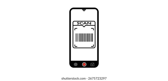 QR Code Scan Label. Scan QR Code icon.