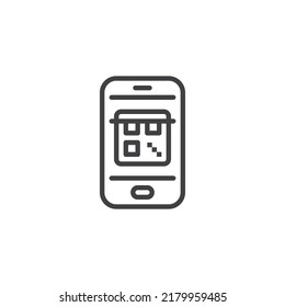 QR code scan line icon. linear style sign for mobile concept and web design. Phone QR scan outline vector icon. Symbol, logo illustration. Vector graphics