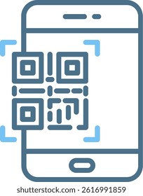 Qr Code Scan Line Two Colour Icon