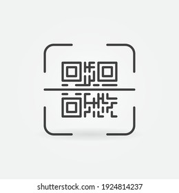 QR Code Scan Linear Vector Concept Icon Or Logo Element