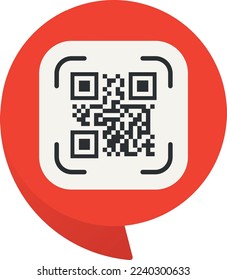 QR code scan me in speech bubble, scan me concept, icon.