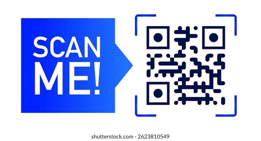 QR code scan me sticker modern style