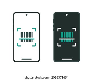 QR code scan for mobile phone. Barcode scanner. Capture QR code on smartphone. Illustration vector