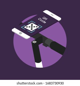 Análisis de código QR en la barra de manecilla de la moto eléctrica