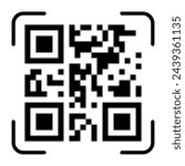 QR code scan for phone. QR code for mobile app, payment and phone. Vector illustration 
