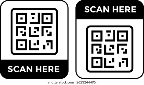 QR Code Scan Set (Conjunto de verificação de código QR). Digitalize o texto. Uso do smartphone. código de barras. pagamento e identificação. Varredura digital simples 
