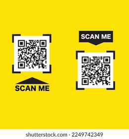 QR code scan for smartphone. Qr code frame vector
