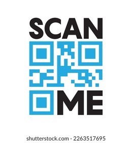 QR code scan for smartphone. QR code with inscription scan me with smartphone. Scan me icon. Scan qr code icon for payment, mobile app and identification. Vector illustration 10 eps.