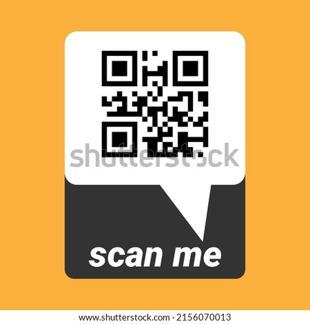 QR code scan for smartphone. QR code with inscription scan me with smartphone. Scan me icon. Scan qr code icon for payment, mobile app and identification. Vector illustration.