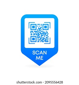 QR code scan for smartphone. QR code for mobile app and payment. Qr code frame vector template marker point. Vector illustration.